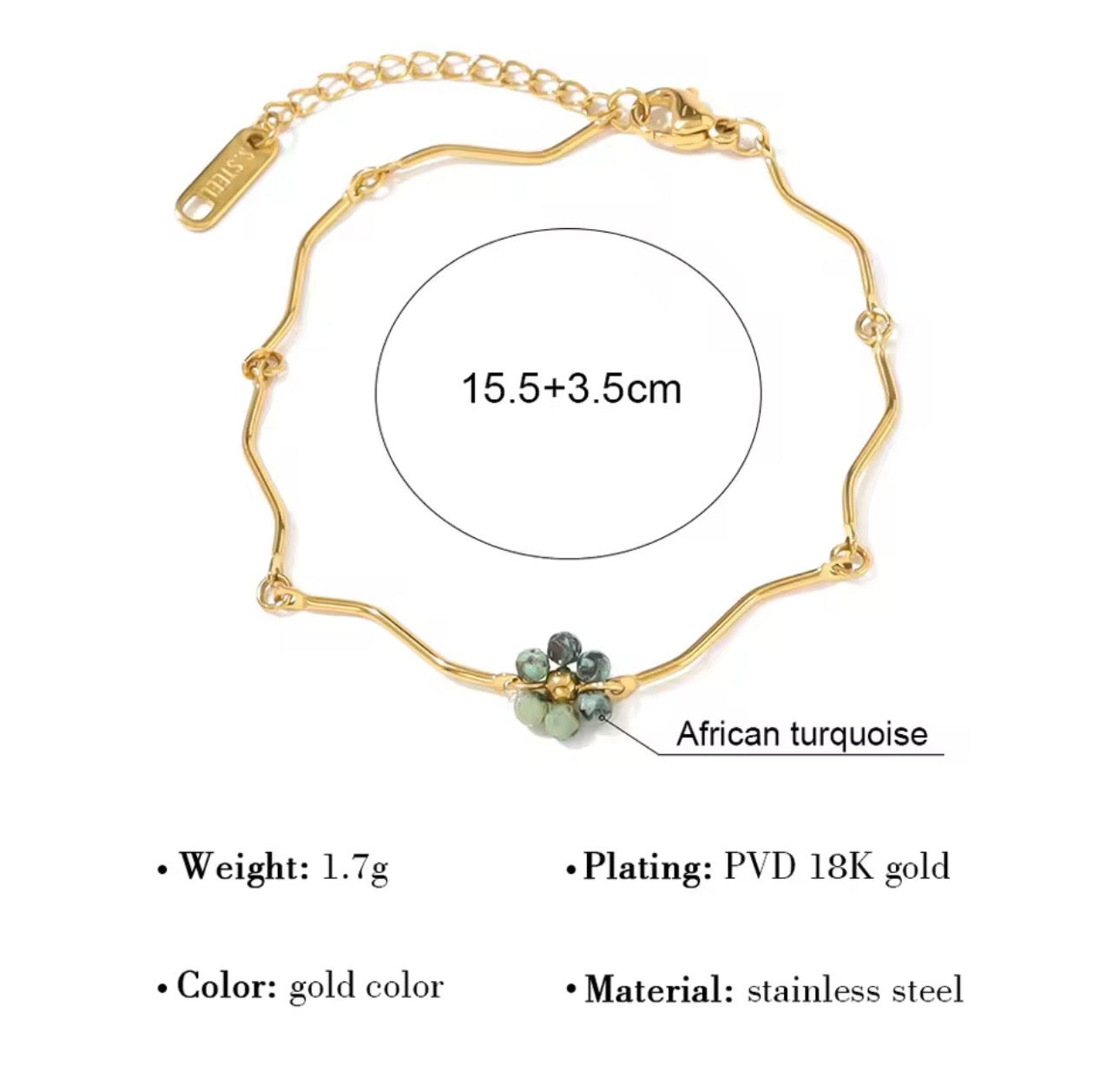 Emerald Flower Charm Bracelet