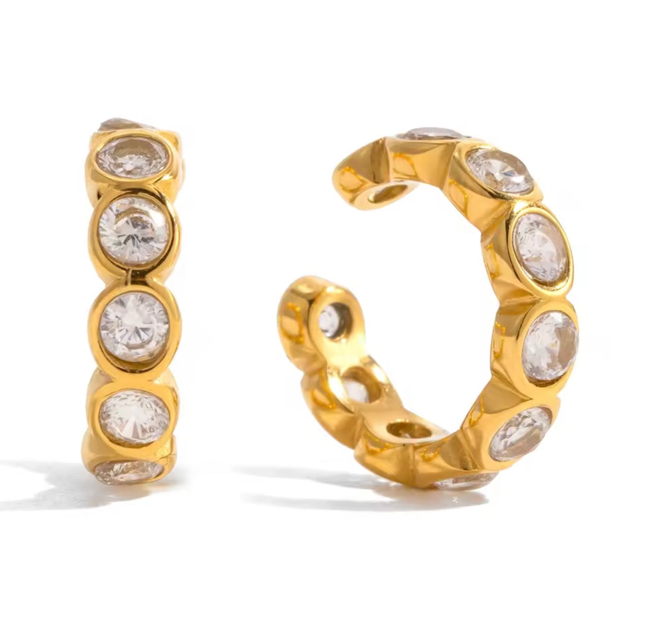 Tennis Hoop Cuff Earrings | Crystal Hoop Earrings Pakistan