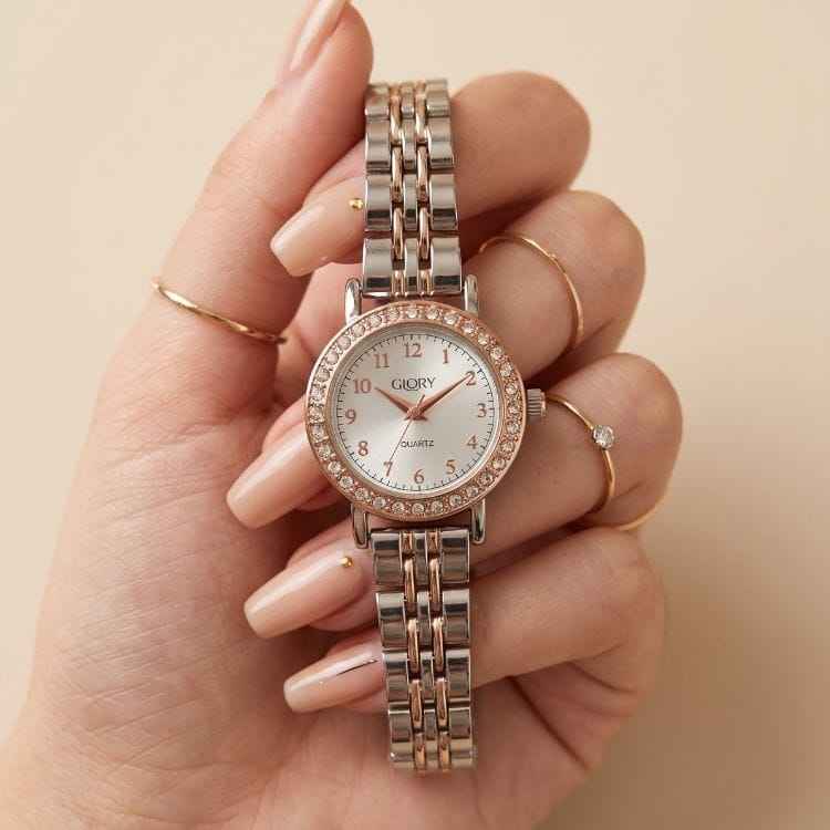 Glory Studded Two-Tone Women Watch