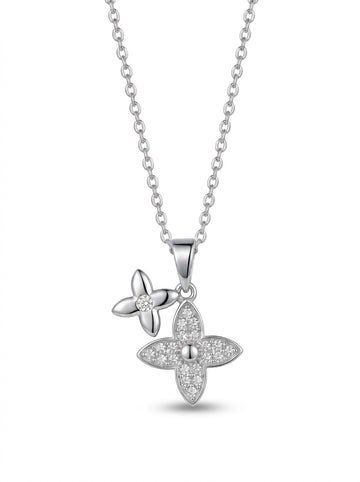 Double Leaf Grass Necklace – Nature-Inspired 18K Gold Plated Necklace for Women in Pakistan