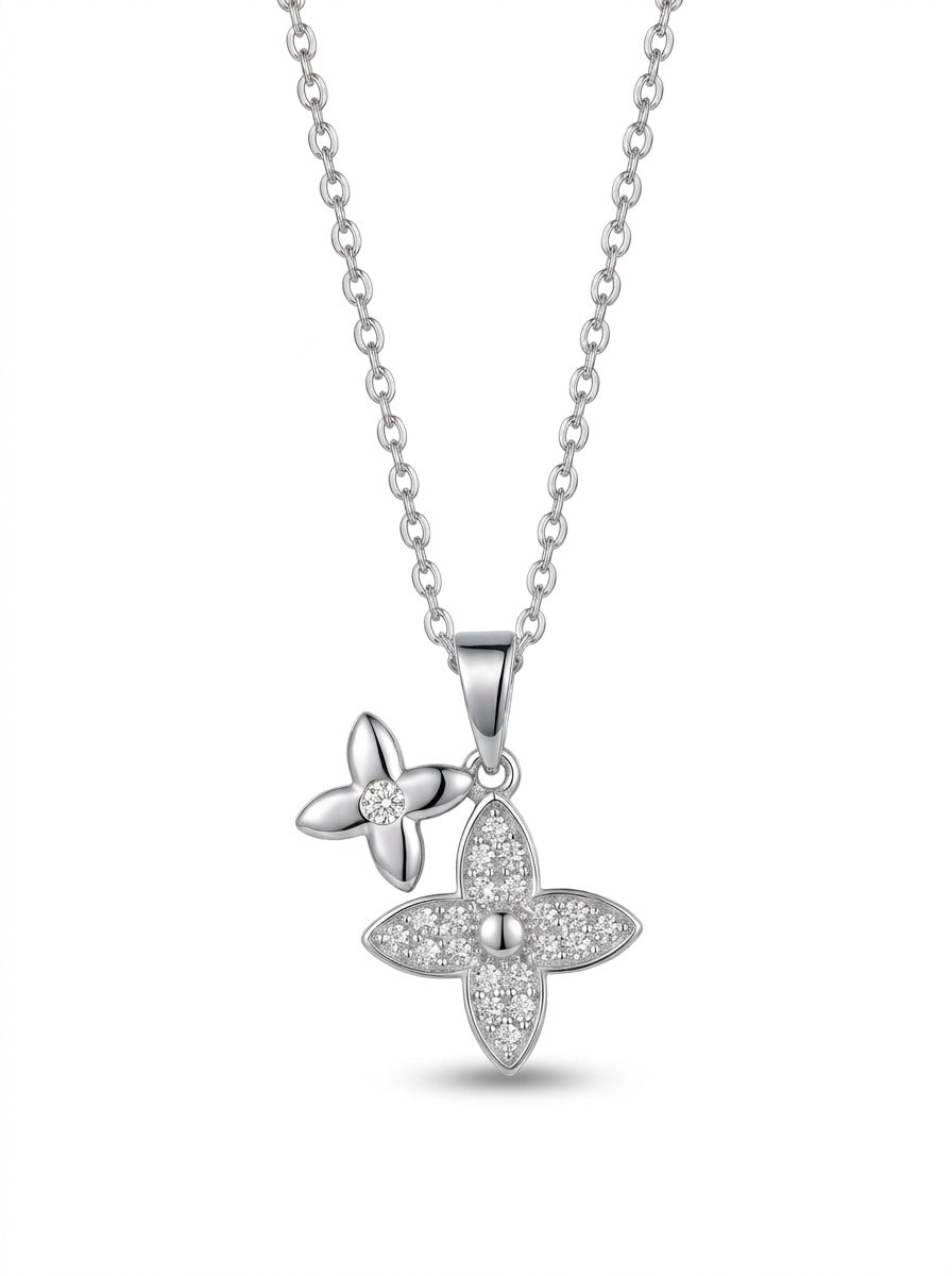 Double Leaf Grass Necklace – Nature-Inspired 18K Gold Plated Necklace for Women in Pakistan