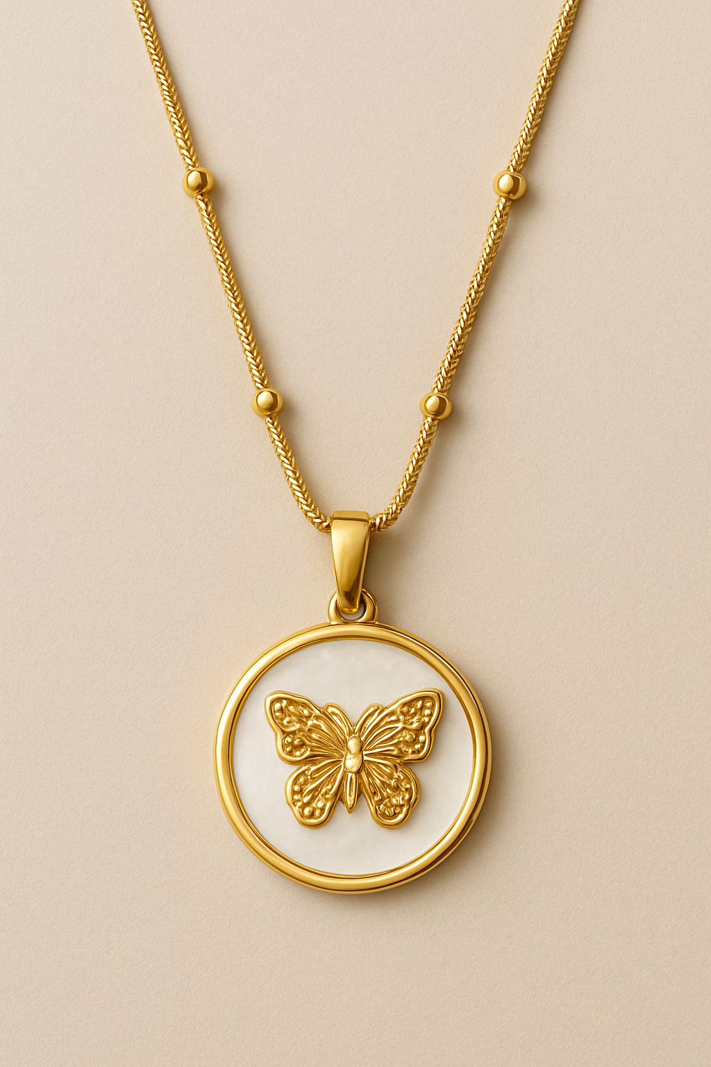 Butterfly Medallion Necklace
