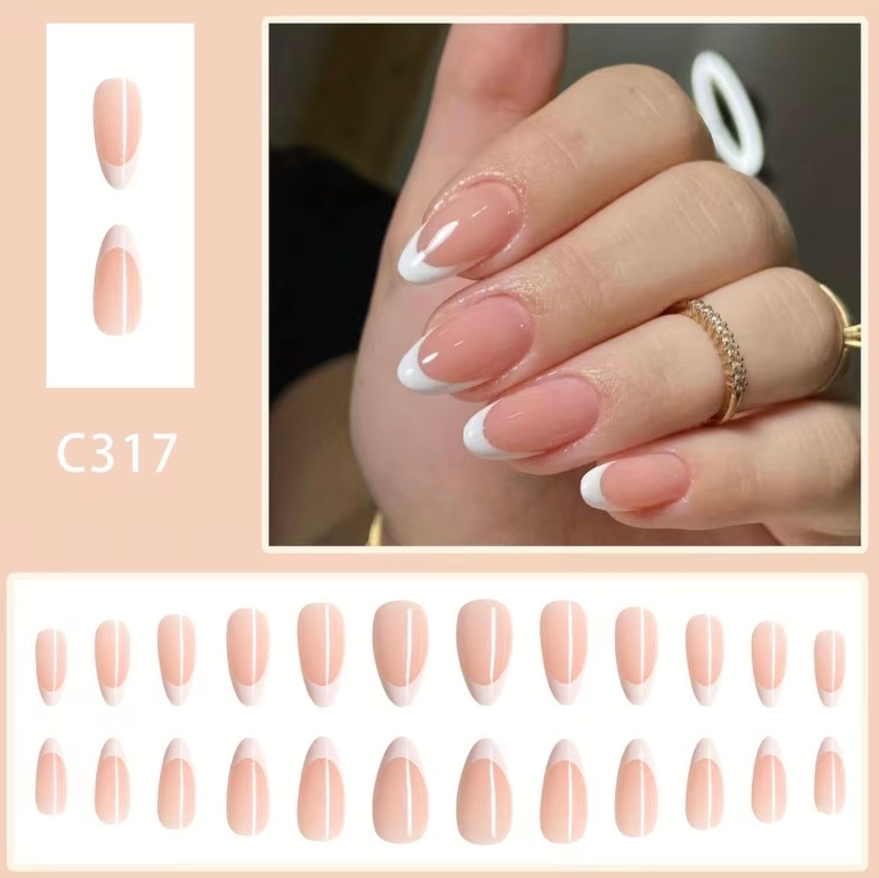 French White Tip 24pcs Press-on Nails
