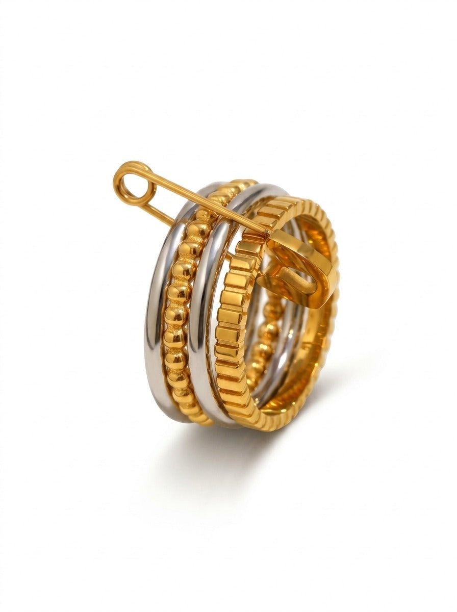 PinLock Double Band Ring – 18K Gold Plated Adjustable Ring for Women