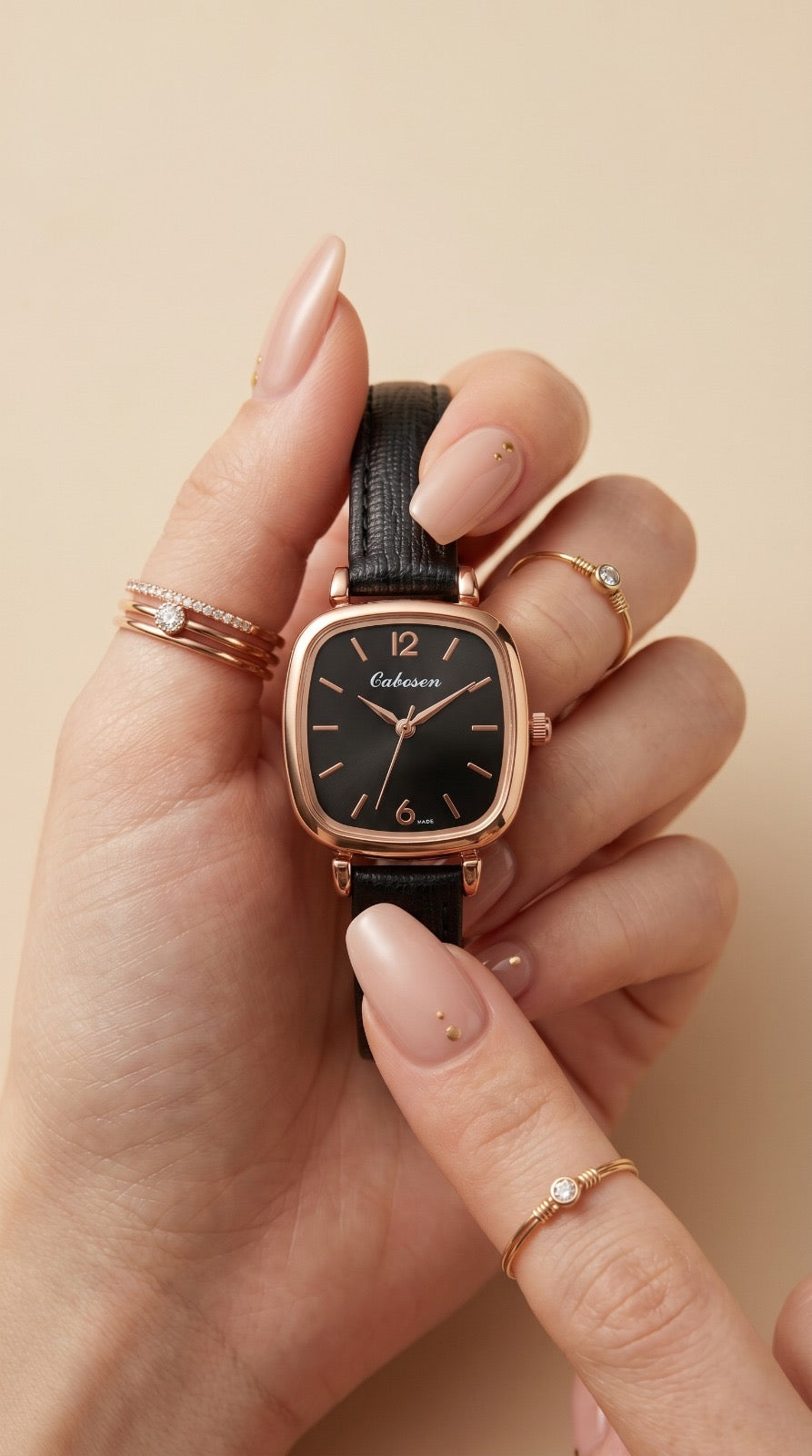 Cabosen Midnight Radiance Women's Watch – Luxury Black Dial Watch Pakistan