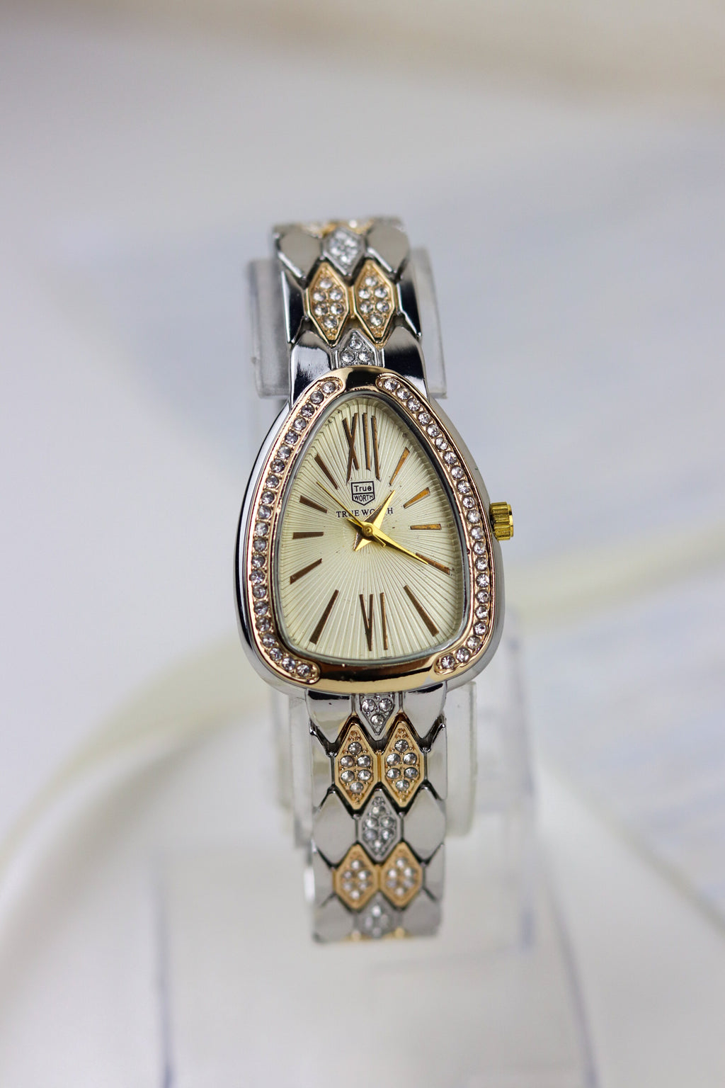 True-Worth Golden Crystal Cascade Women Watch