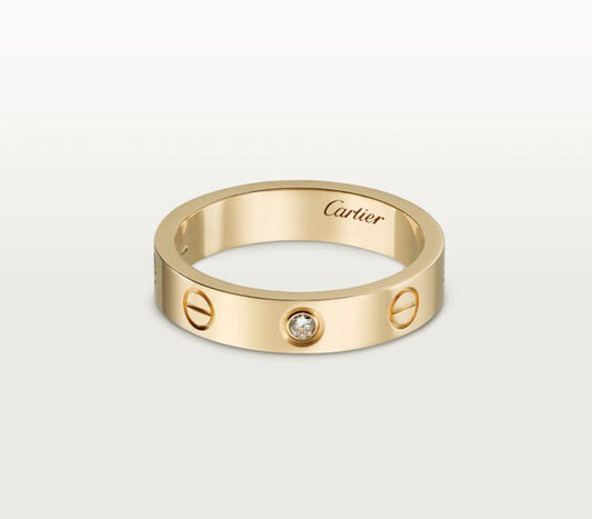 Stainless steel Gold Stone Ring