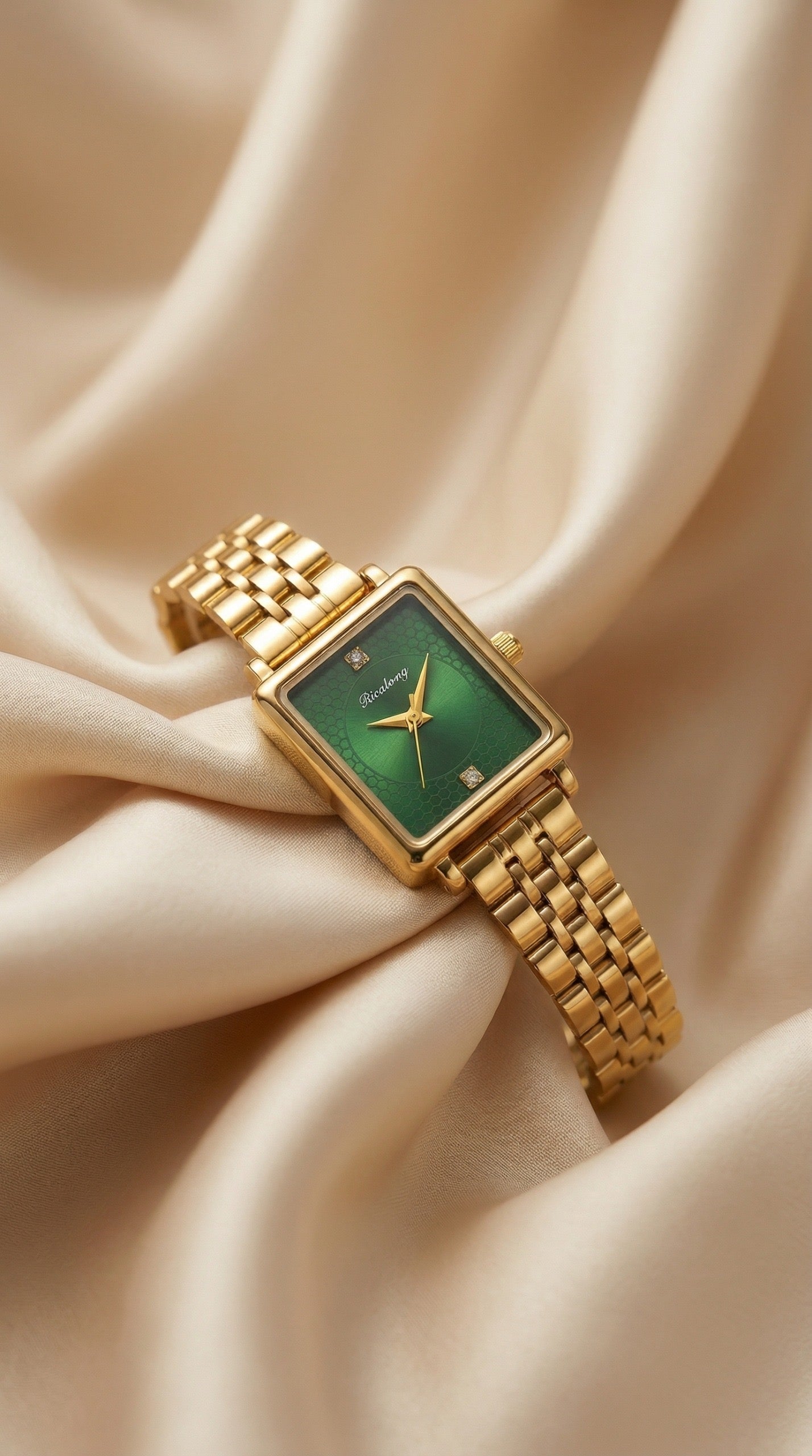 Gold-Leaf Emerald Women Watch