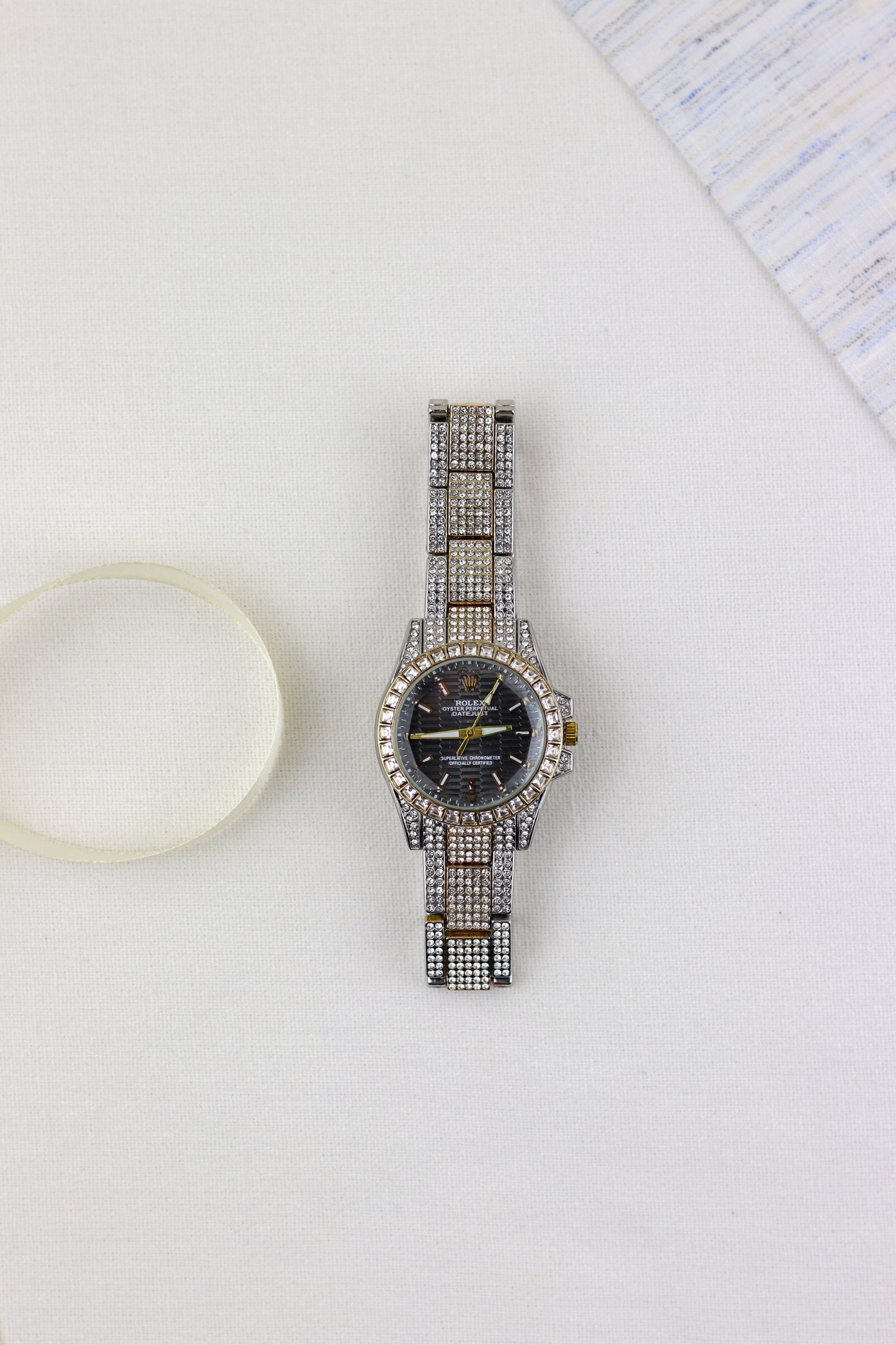 Rol-ex Black TwoTone Oyster Perpetual Watch