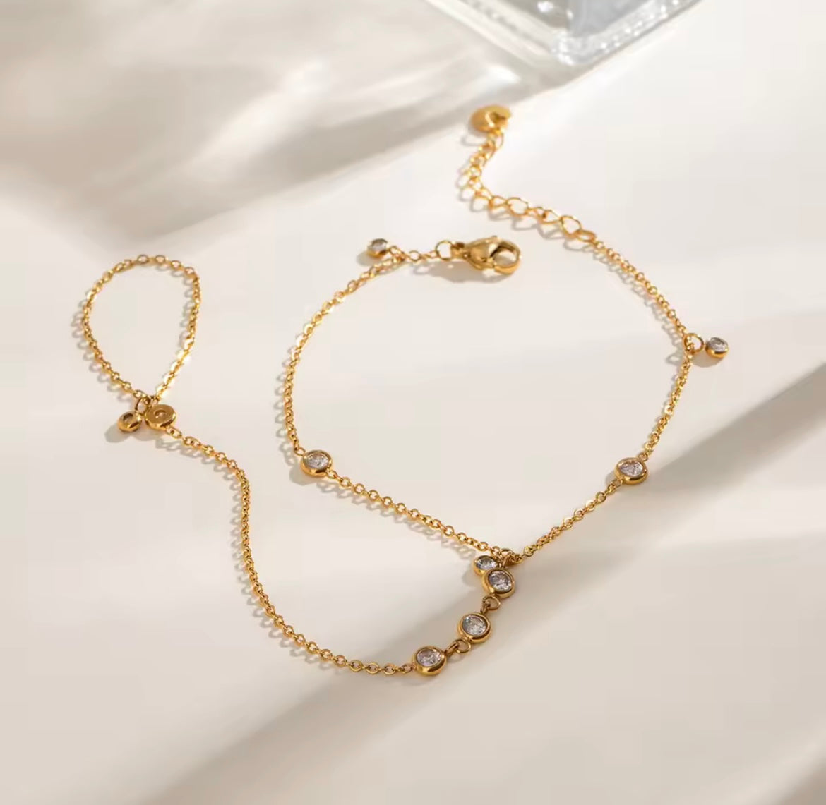 Diamond Chain Layered Ring Bracelet