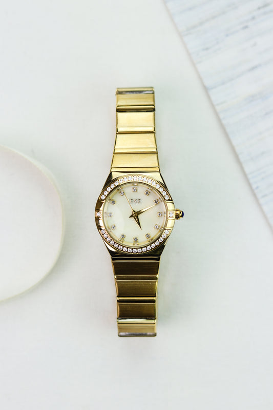 IEKI Crystal Crown Golden Women Watch