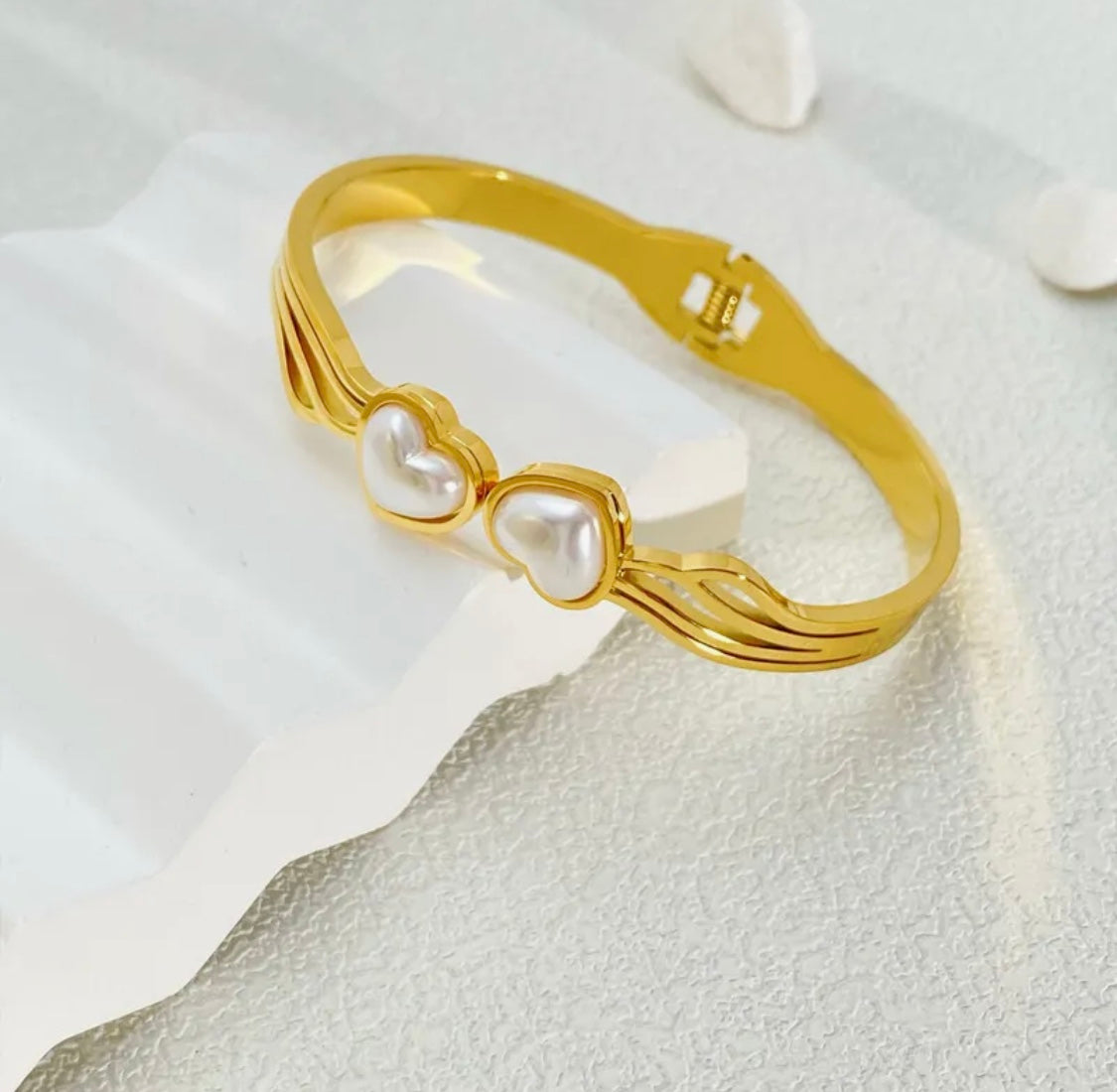 Double Heart Bangle