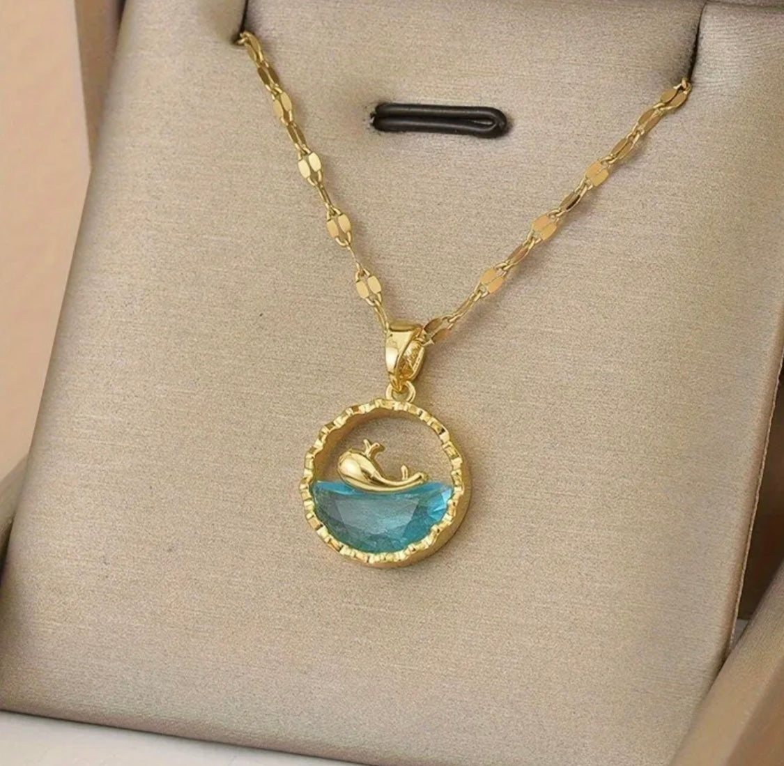Ocean Whale Pendant Necklace – 18K Gold Plated Stainless Steel Necklace for Women in Pakistan