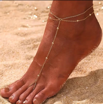 Beaded Anklet with Toe Ring