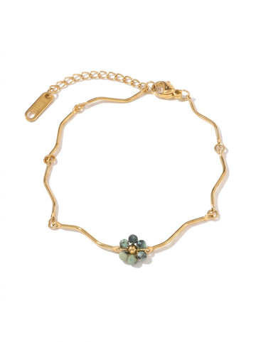 Emerald Flower Charm Bracelet