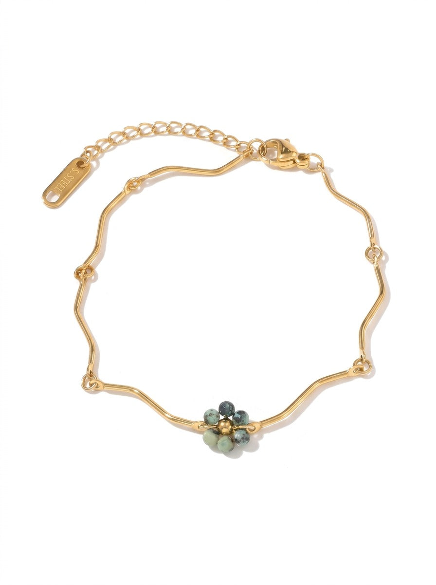 Emerald Flower Charm Bracelet