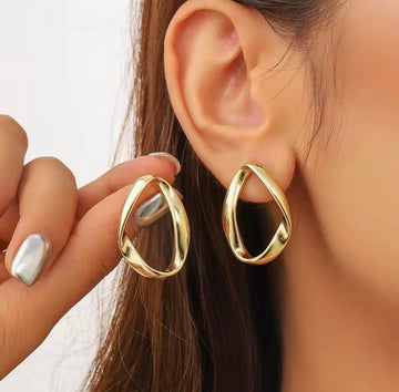 Swirl Small Hoop Earrings for Women | Stainless Steel Hoop Earrings Pakistan