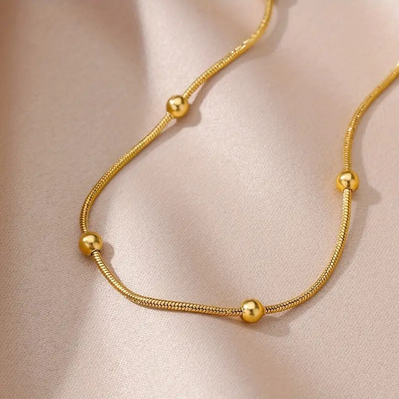Stainless Steel Bead Decor Anklet