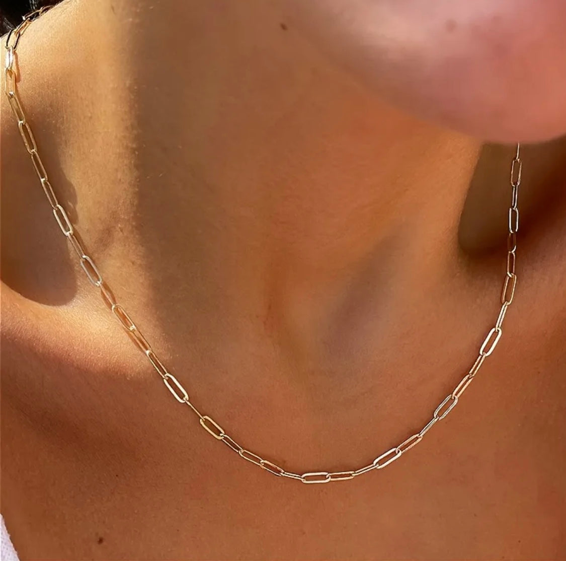 Rectangle Link Chain – Premium 18K Gold Plated Stainless Steel Necklace Pakistan