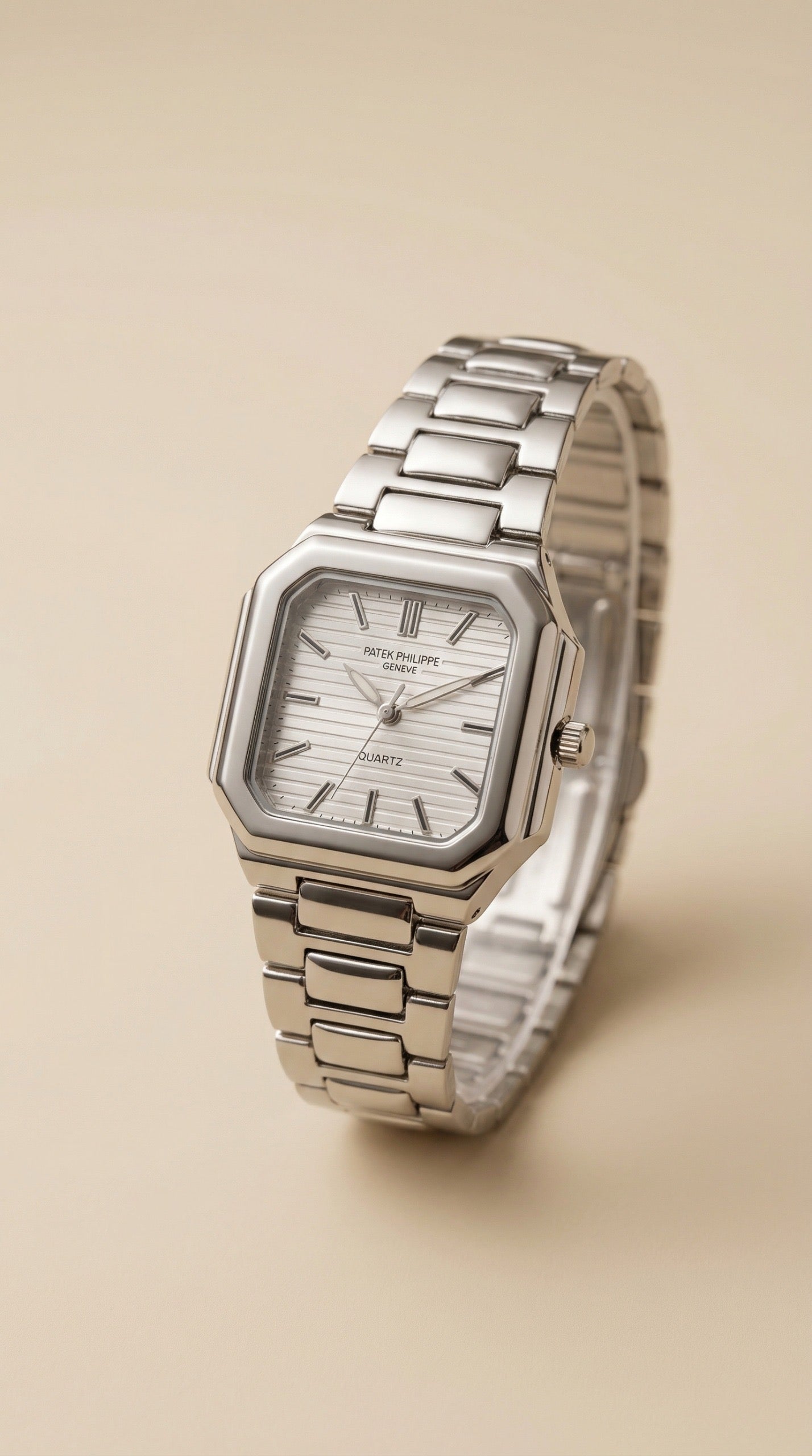 Patek Philippe Silver Square Women Watch