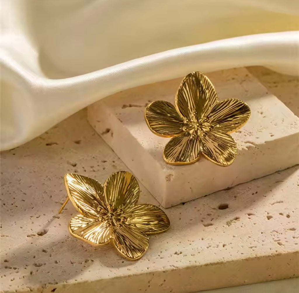 Golden Bloom Statement Earrings