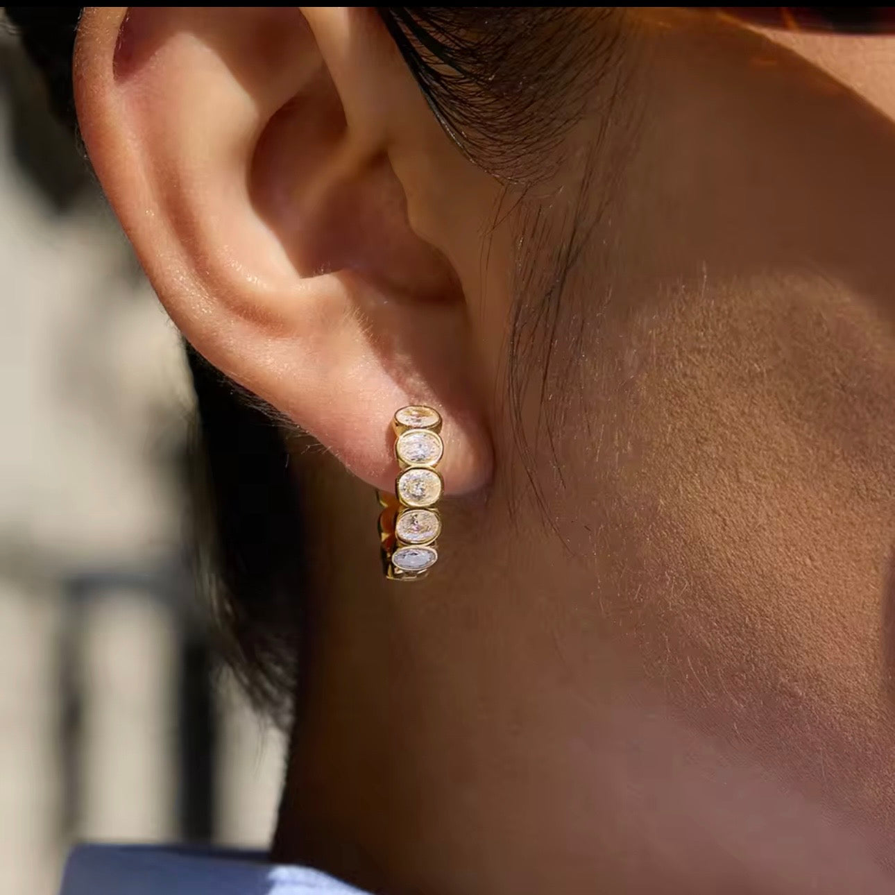 Tennis Hoop Cuff Earrings | Crystal Hoop Earrings Pakistan