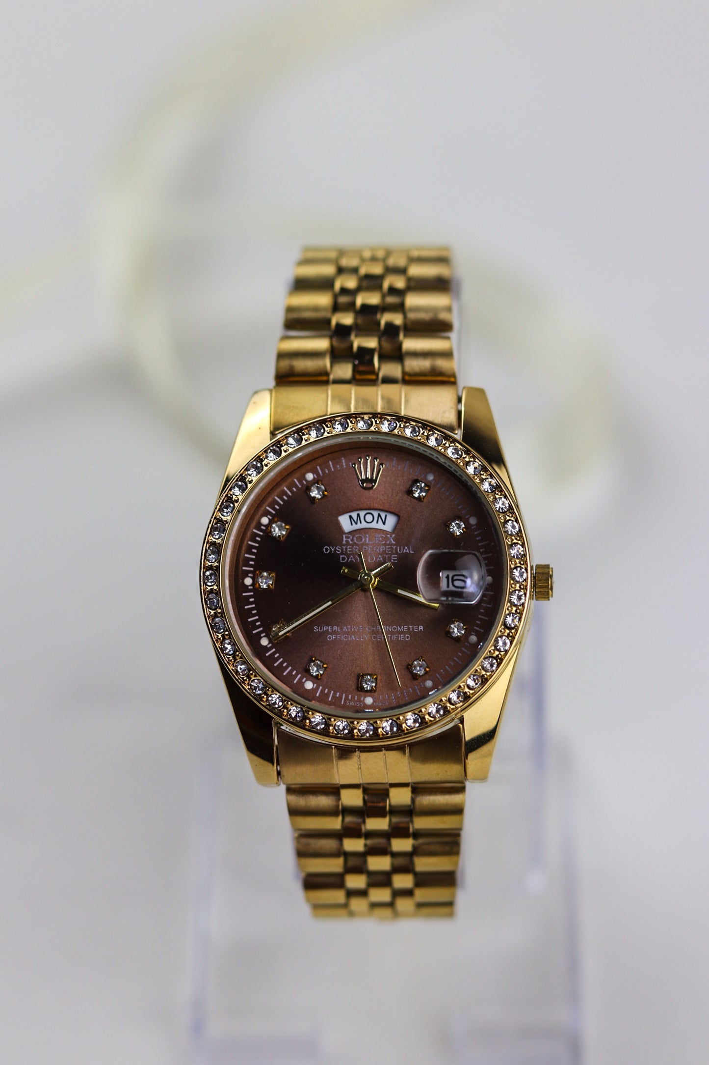 Ro-lex Chocolate Diamond Watch