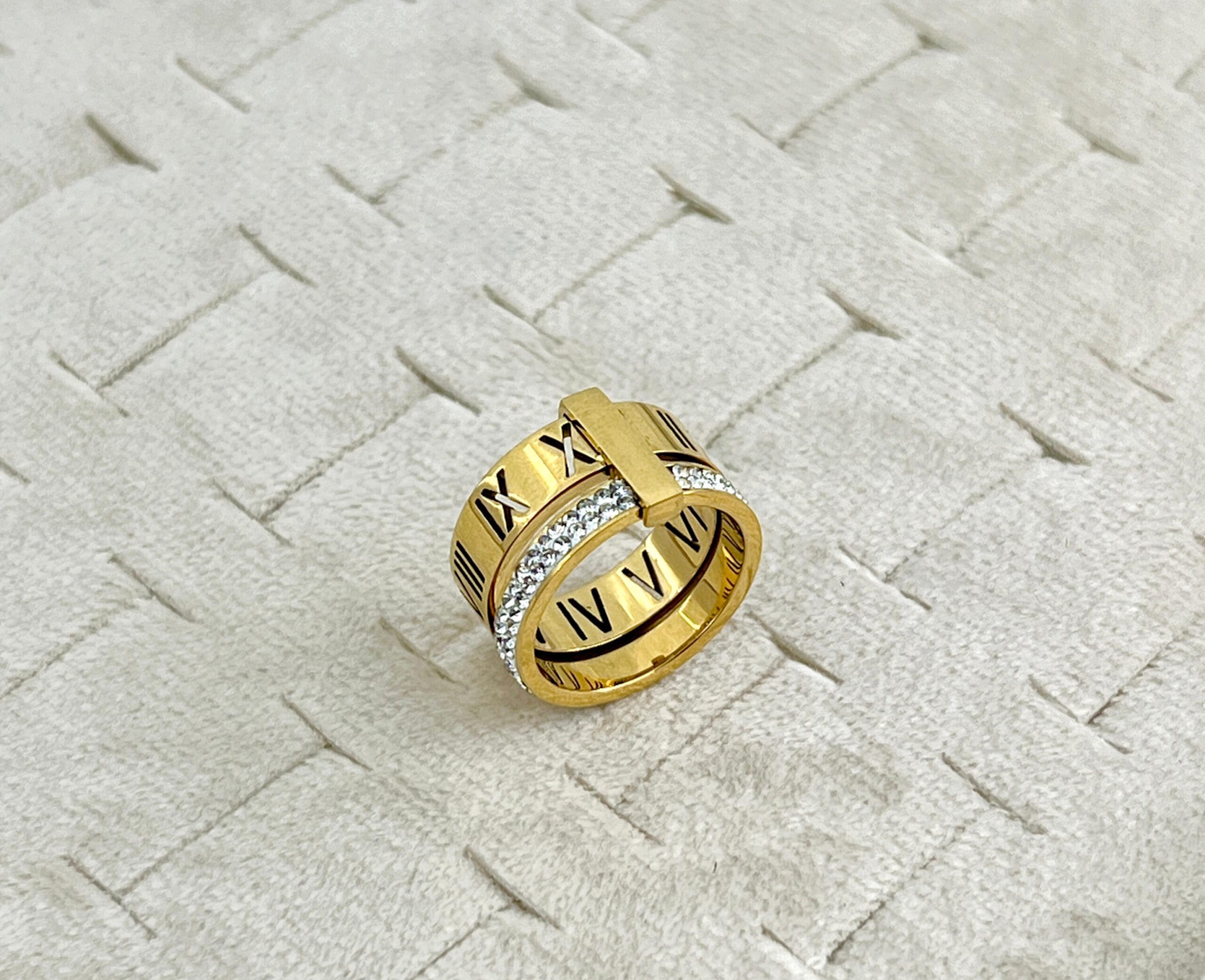 Roman Numeral Double Layer Ring