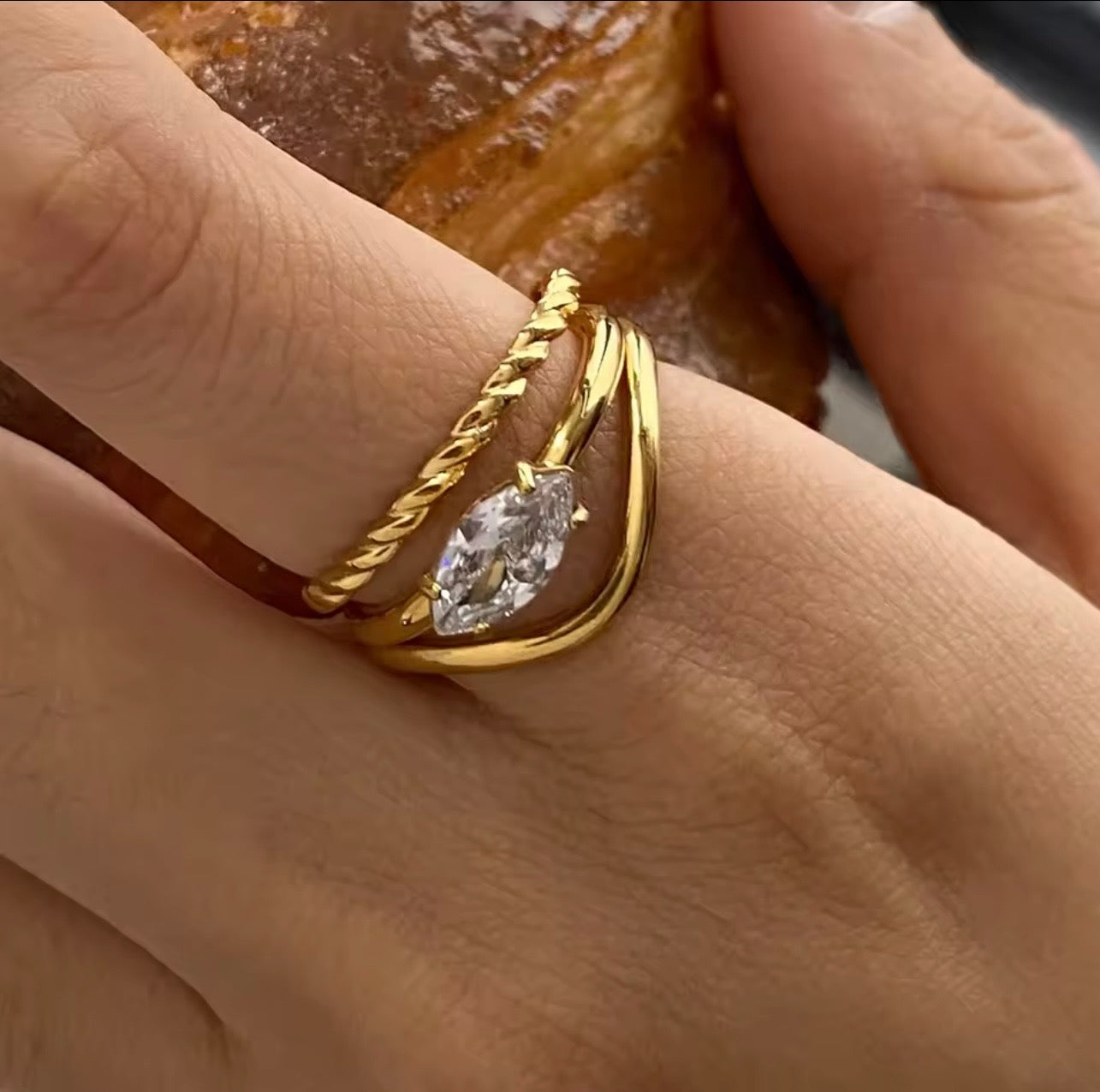 Twisted Stackable Ring Set