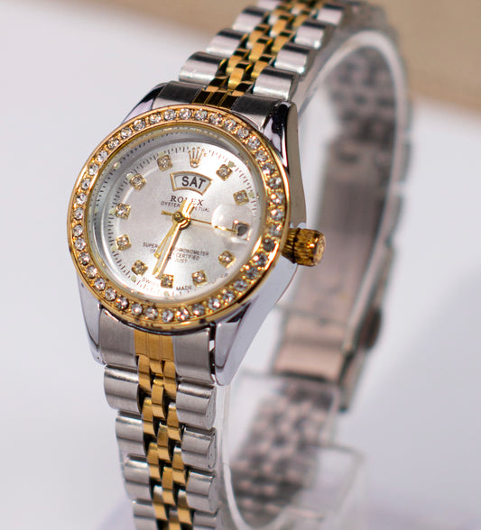 Ro-lex Two-Tone Sparkle Day-Date
