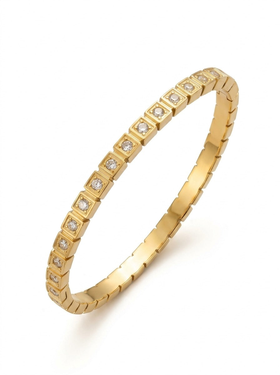 Diamond Stone Bangle – Anti Tarnish Gold Plated Pakistan