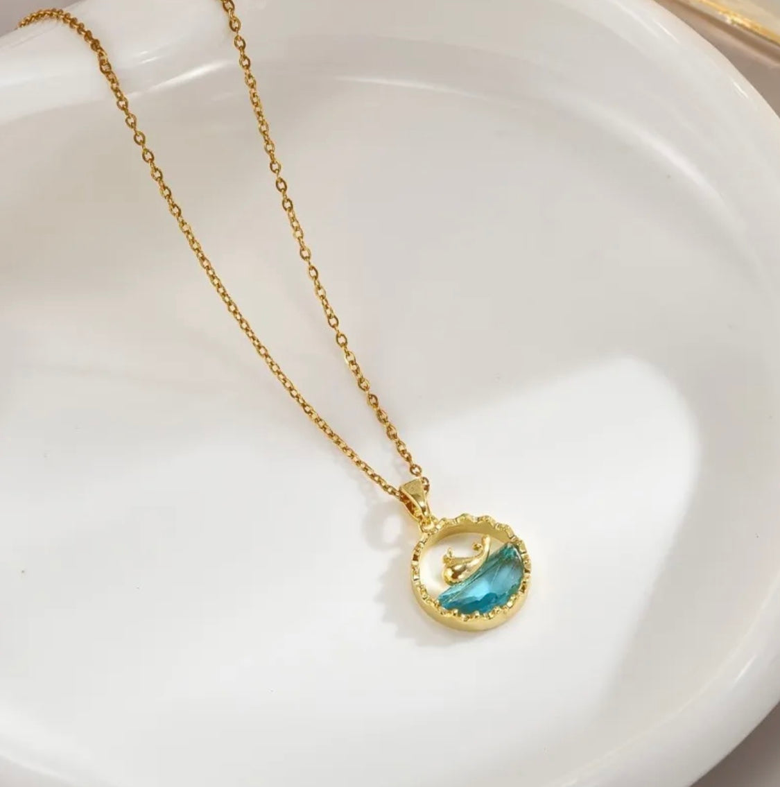 Ocean Whale Pendant Necklace – 18K Gold Plated Stainless Steel Necklace for Women in Pakistan