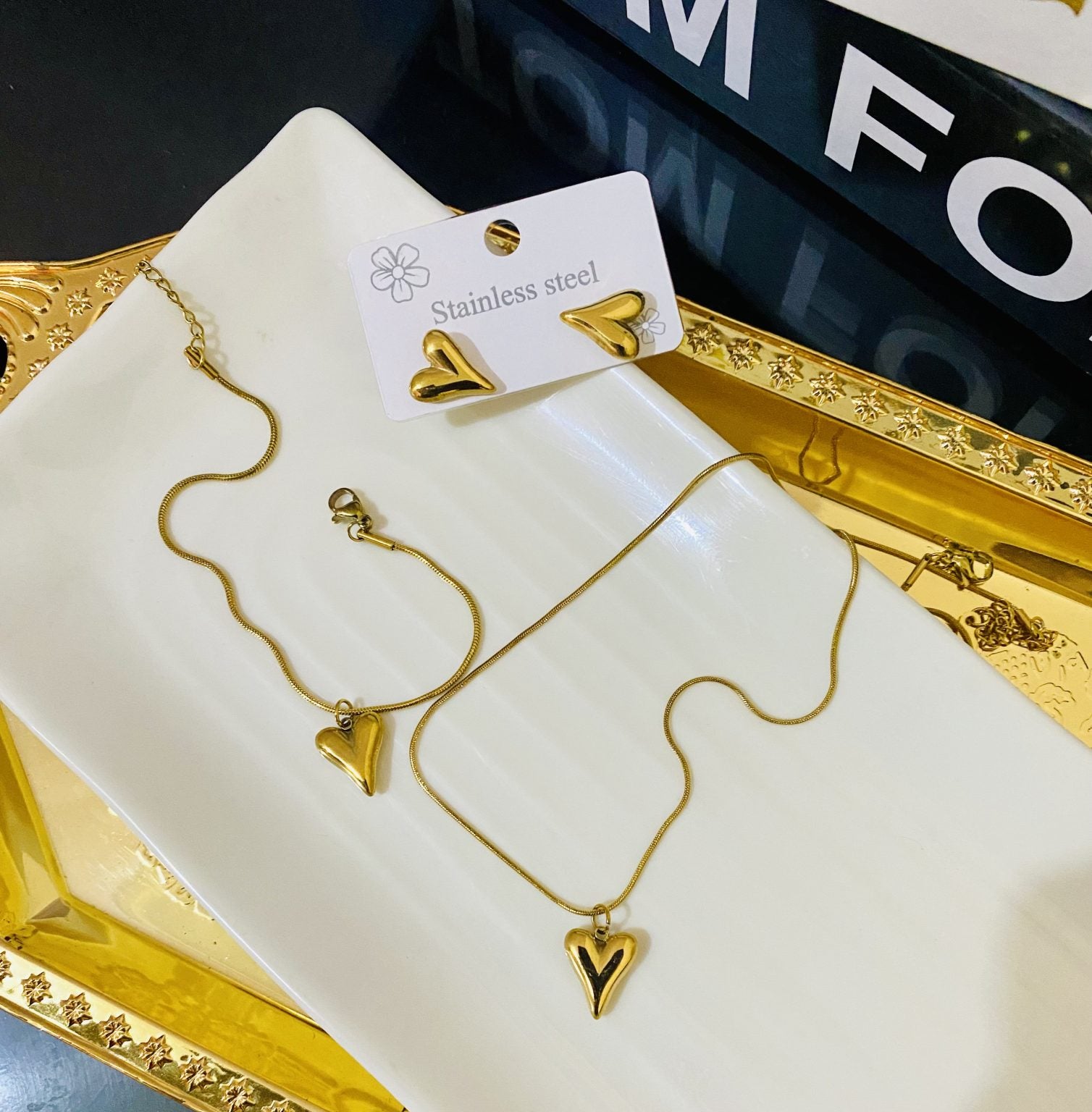 Golden Heart 3 Piece Set