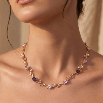 Tulip Floral Vine Golden Necklace