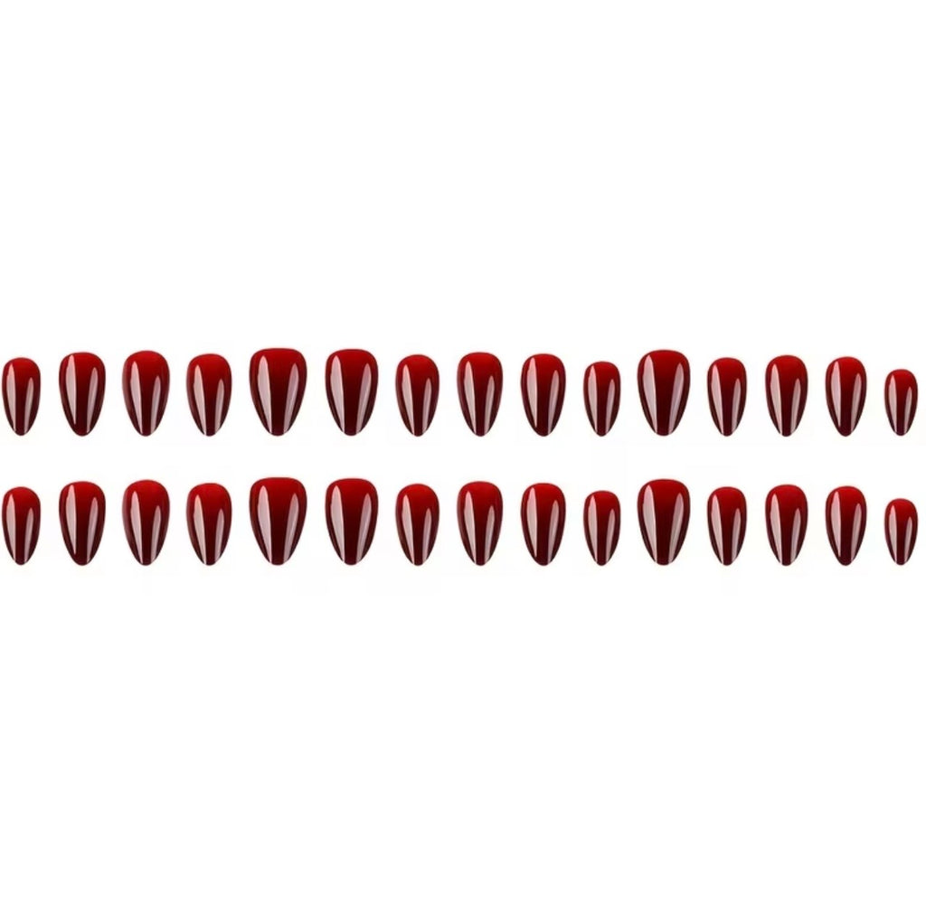 Burgundy Almond Shaped 24pcs Press-on Nails