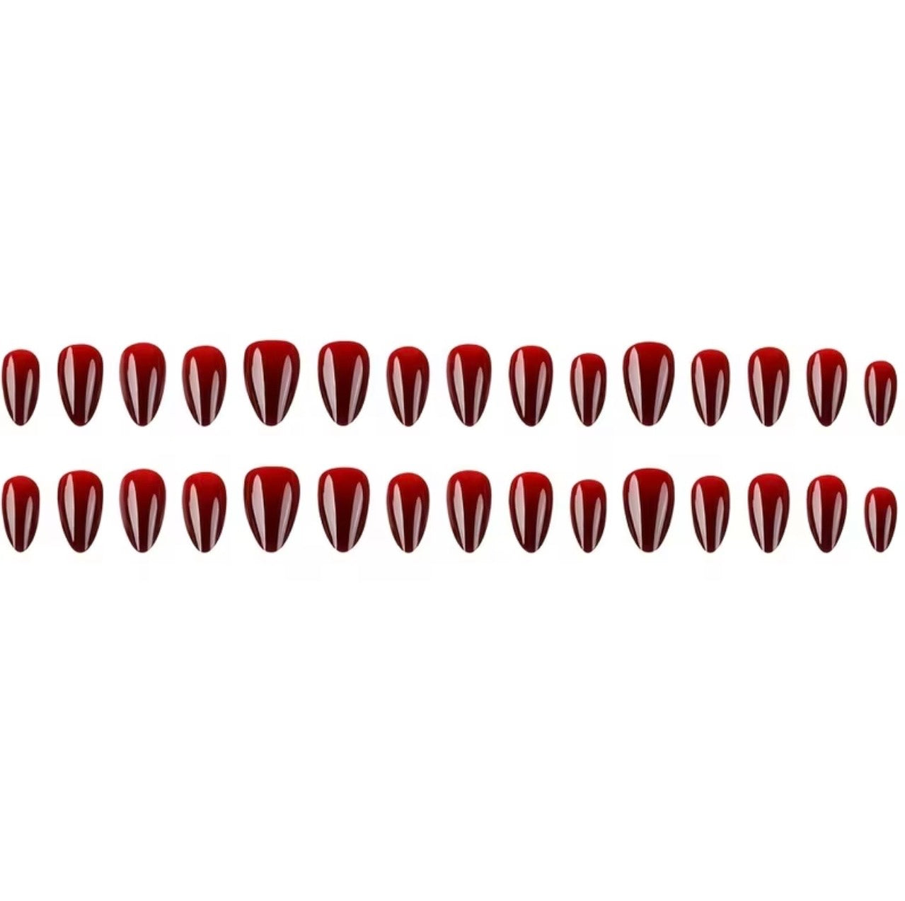 Burgundy Almond Shaped 24pcs Press-on Nails