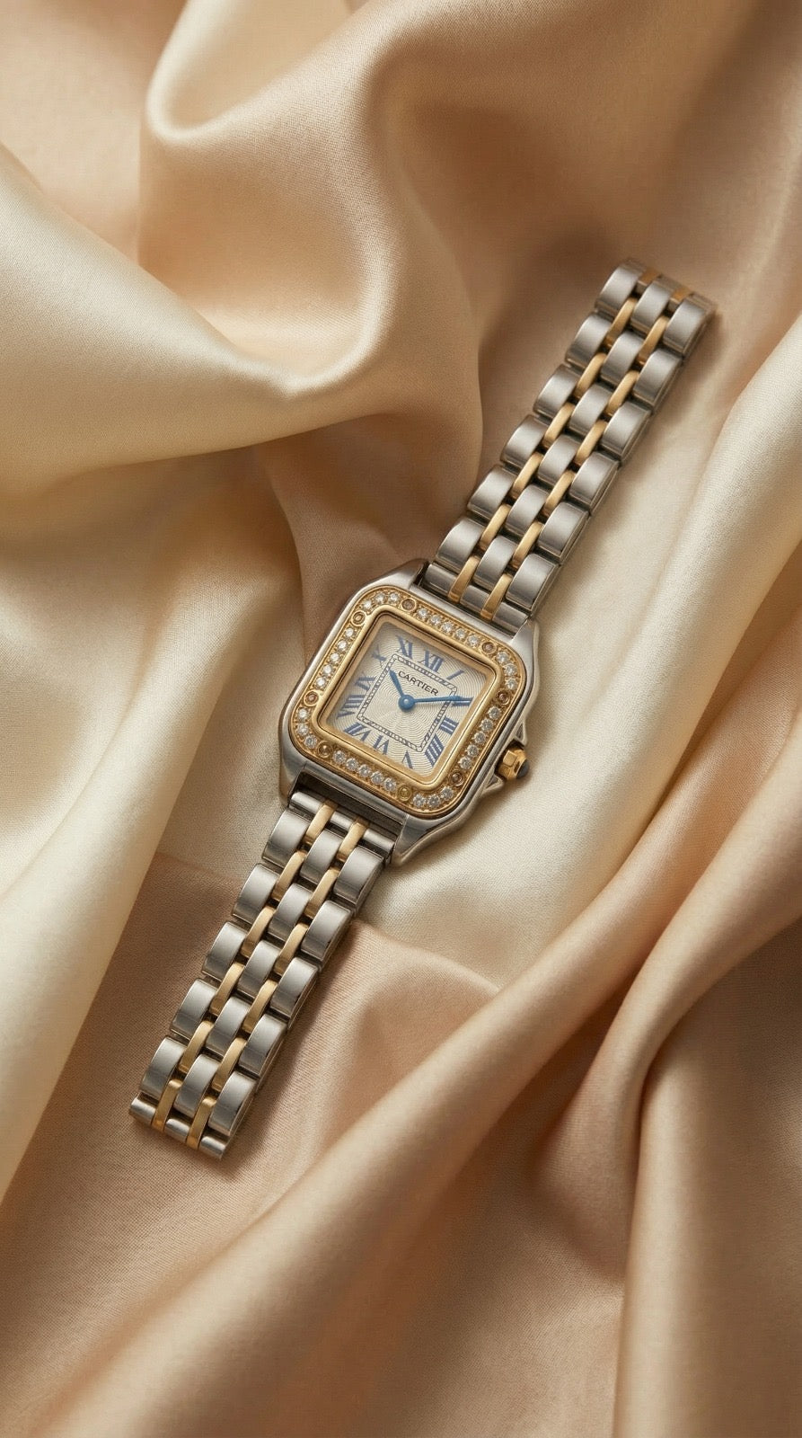 Cartier Diamond Women Watch - White Dial