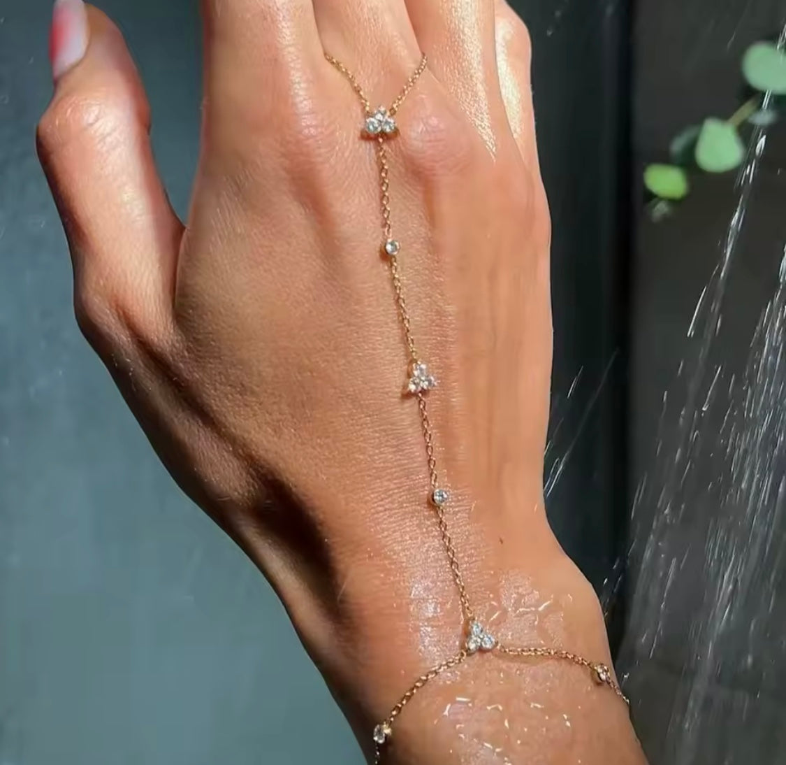 Little Flowers Beads Finger Bracelet | Floral Hand Jewellery Pakistan