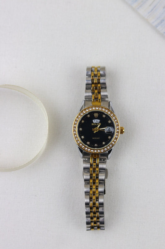 Ro-lex Twotone Timepiece Day-Date Watch