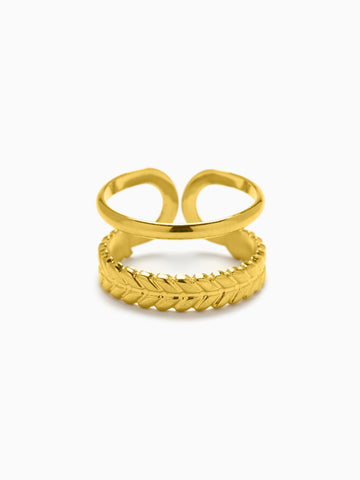 Leaf Pattern Adjustable Ring