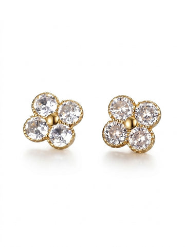 Crystal Flower Studs – Daily Wear Earrings Pakistan