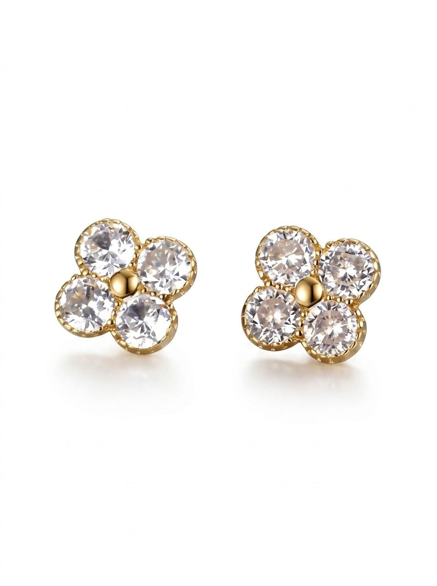 Crystal Flower Studs – Daily Wear Earrings Pakistan