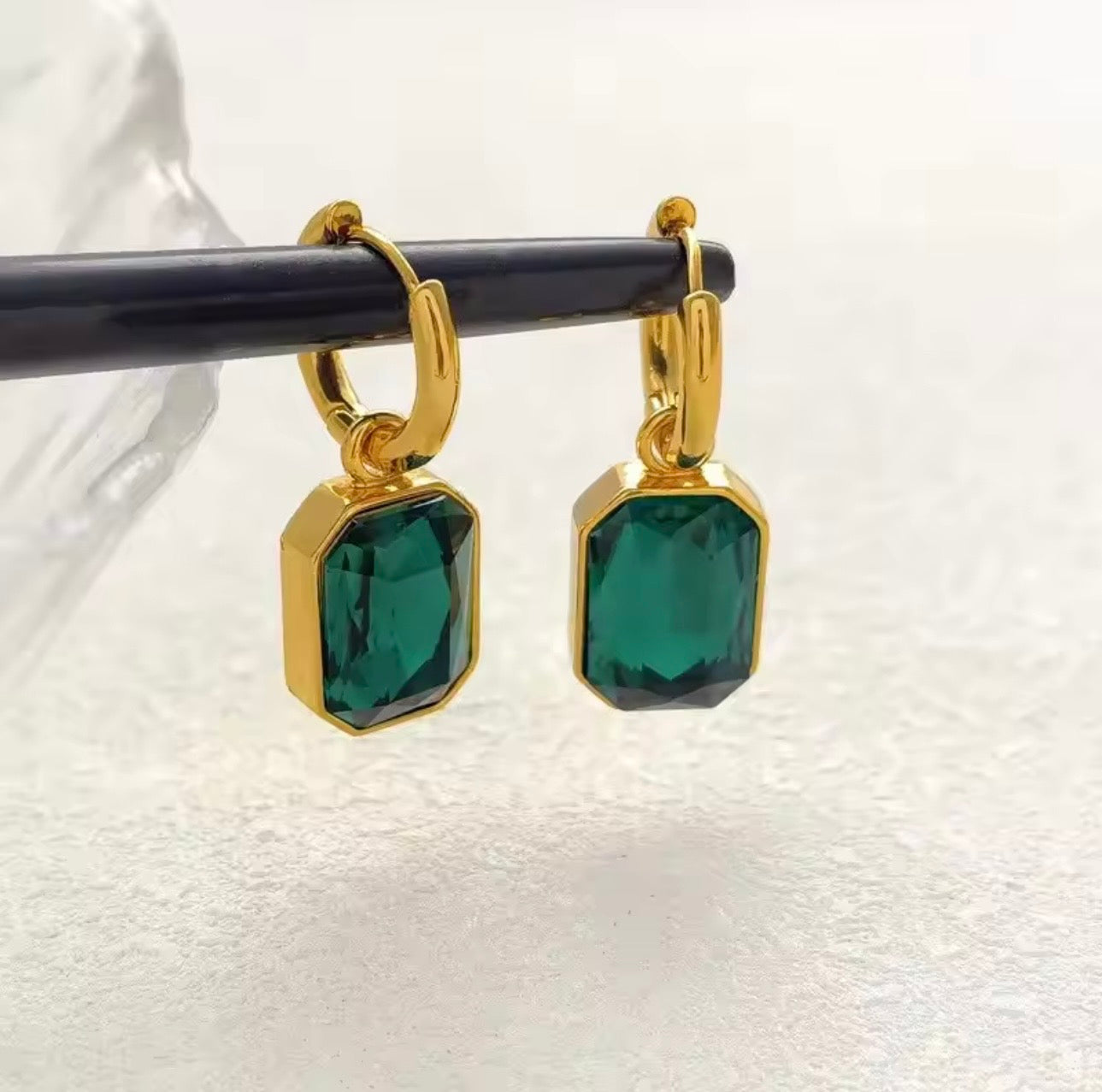Emerald Hanging Earrings