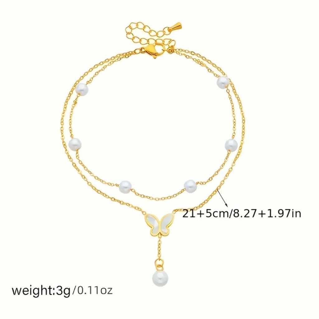Double Layered Butterfly Anklet