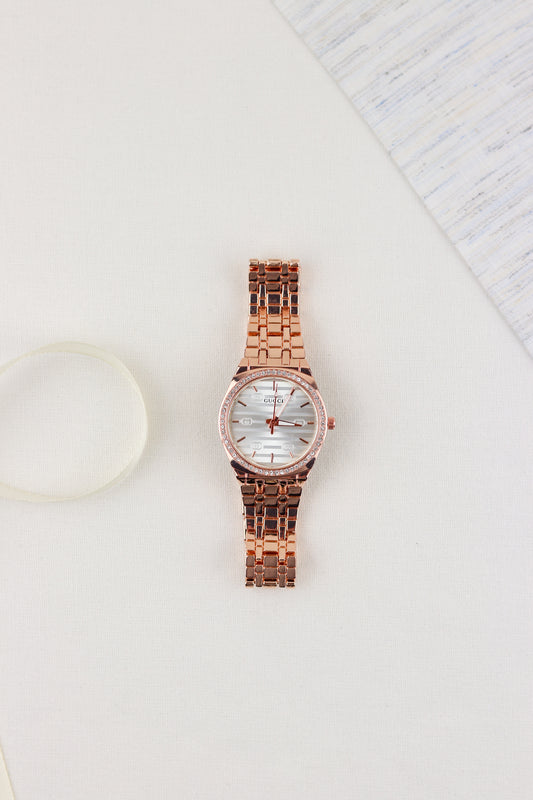 Gucci Rose Gold Sparkle Watch