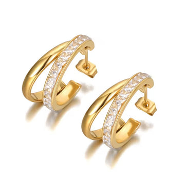 Duo Luxe Huggie Earrings | Elegant Huggies Pakistan