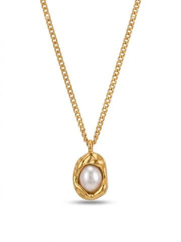 White Stone Necklace – 18K Gold Plated Stainless Steel Elegant Necklace for Women in Pakistan
