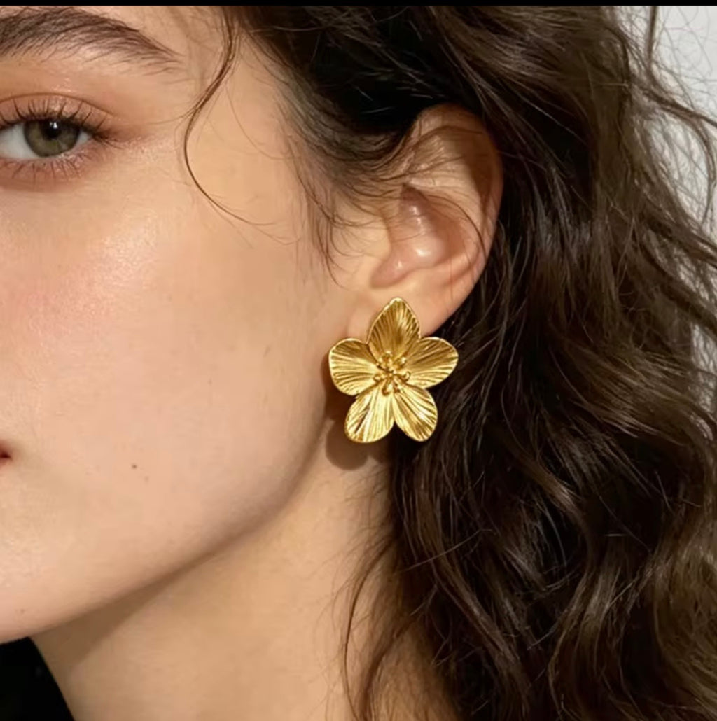 Golden Bloom Statement Earrings