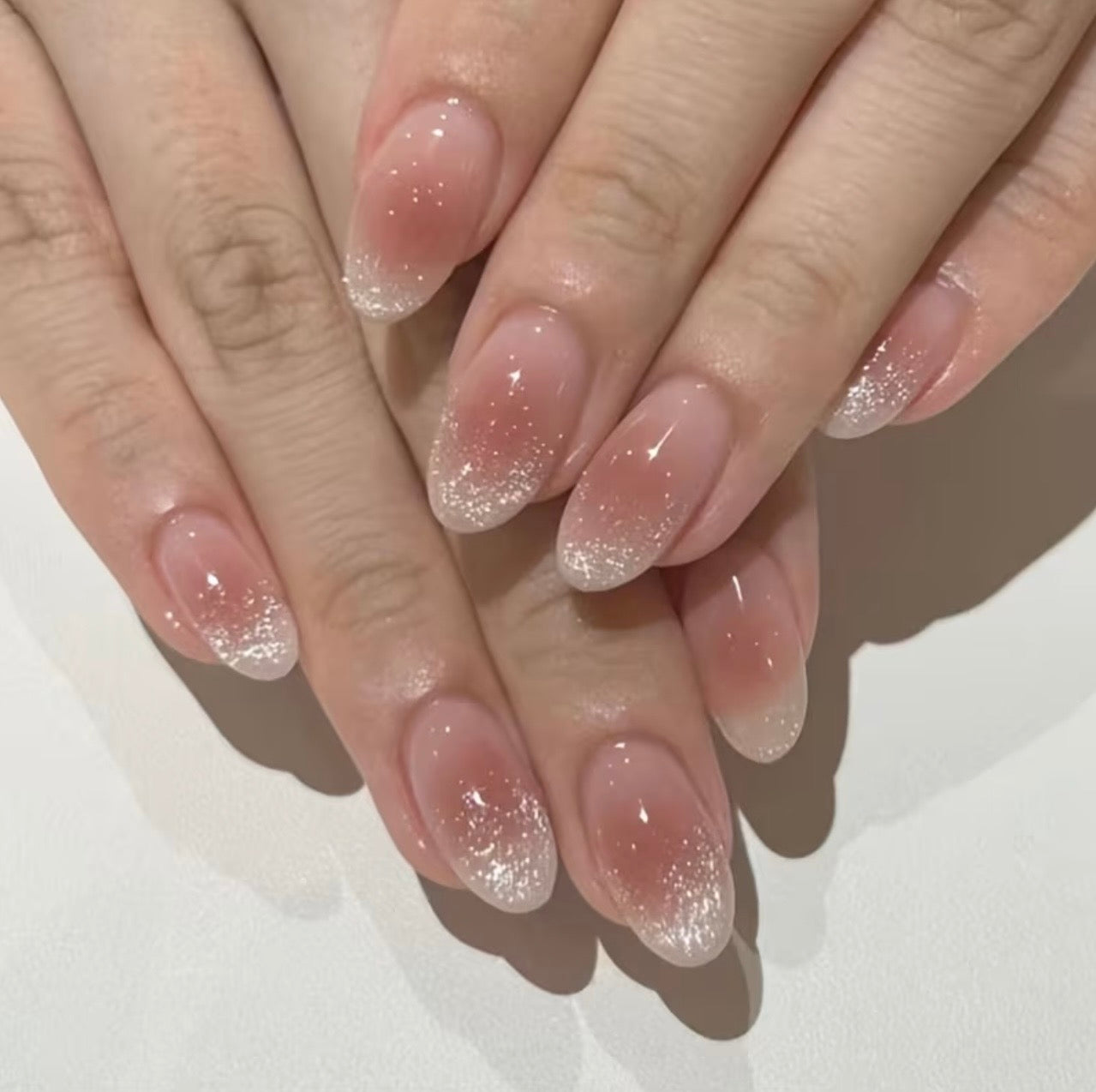 Pink blush almond-shaped 24pcs Press-on Nails
