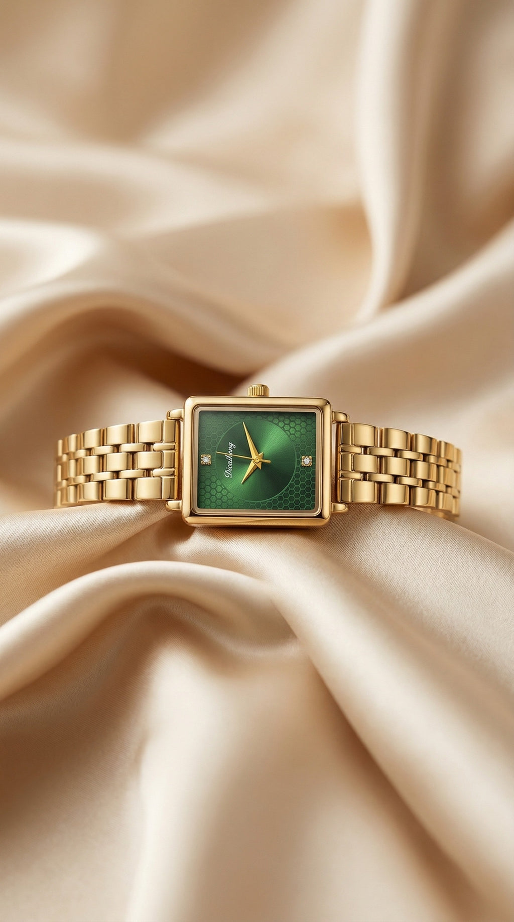 Gold-Leaf Emerald Women Watch